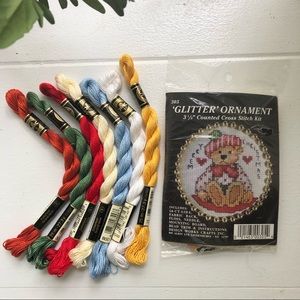 Cross Stitch Kit Bear Ornament & Craft Thread